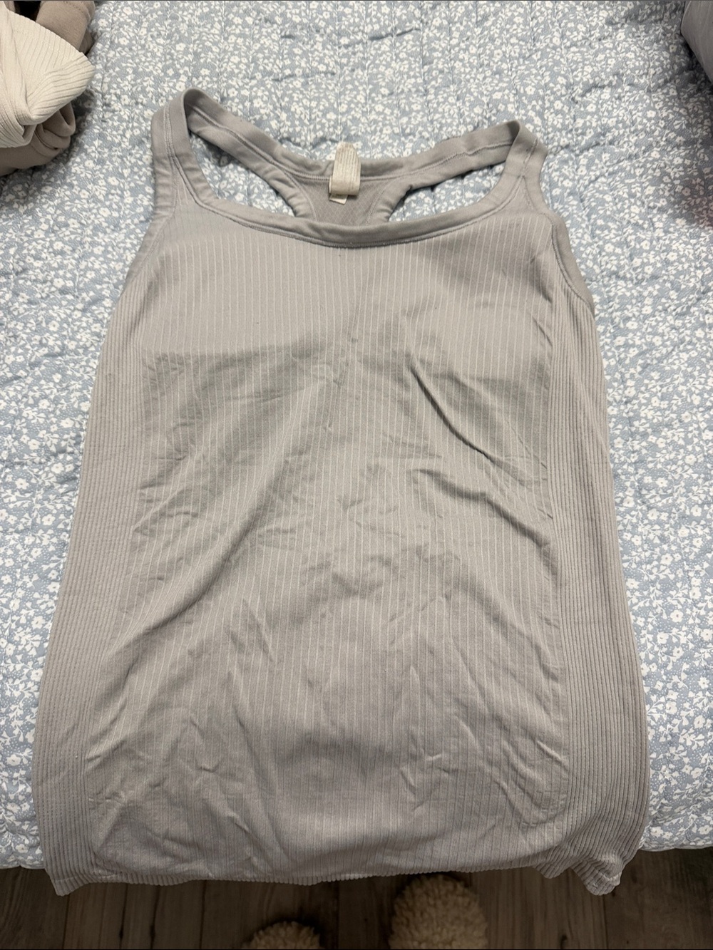 Women’s Ribbed Racerback Tank Top — Gray